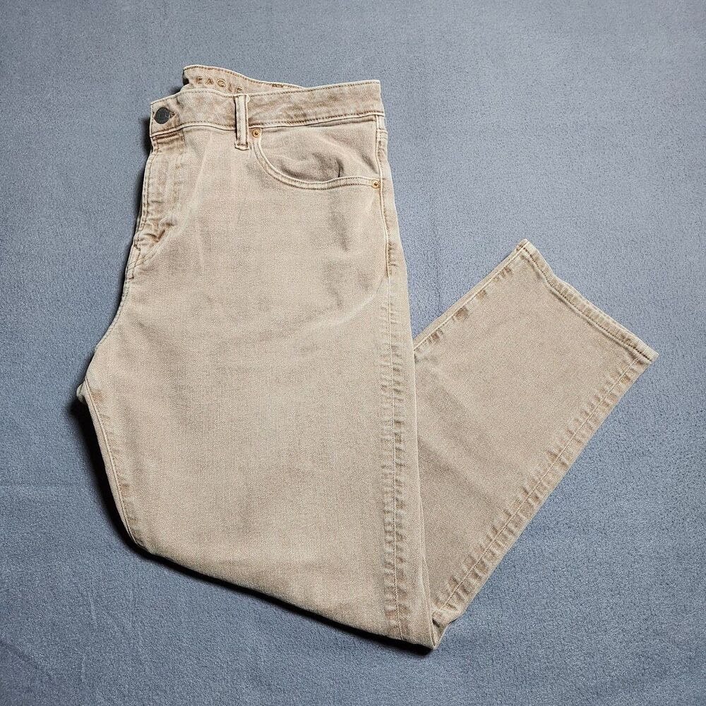 American Eagle Jeans Men 39X28 Brown Easyflex Athletic Fit Straight Leg